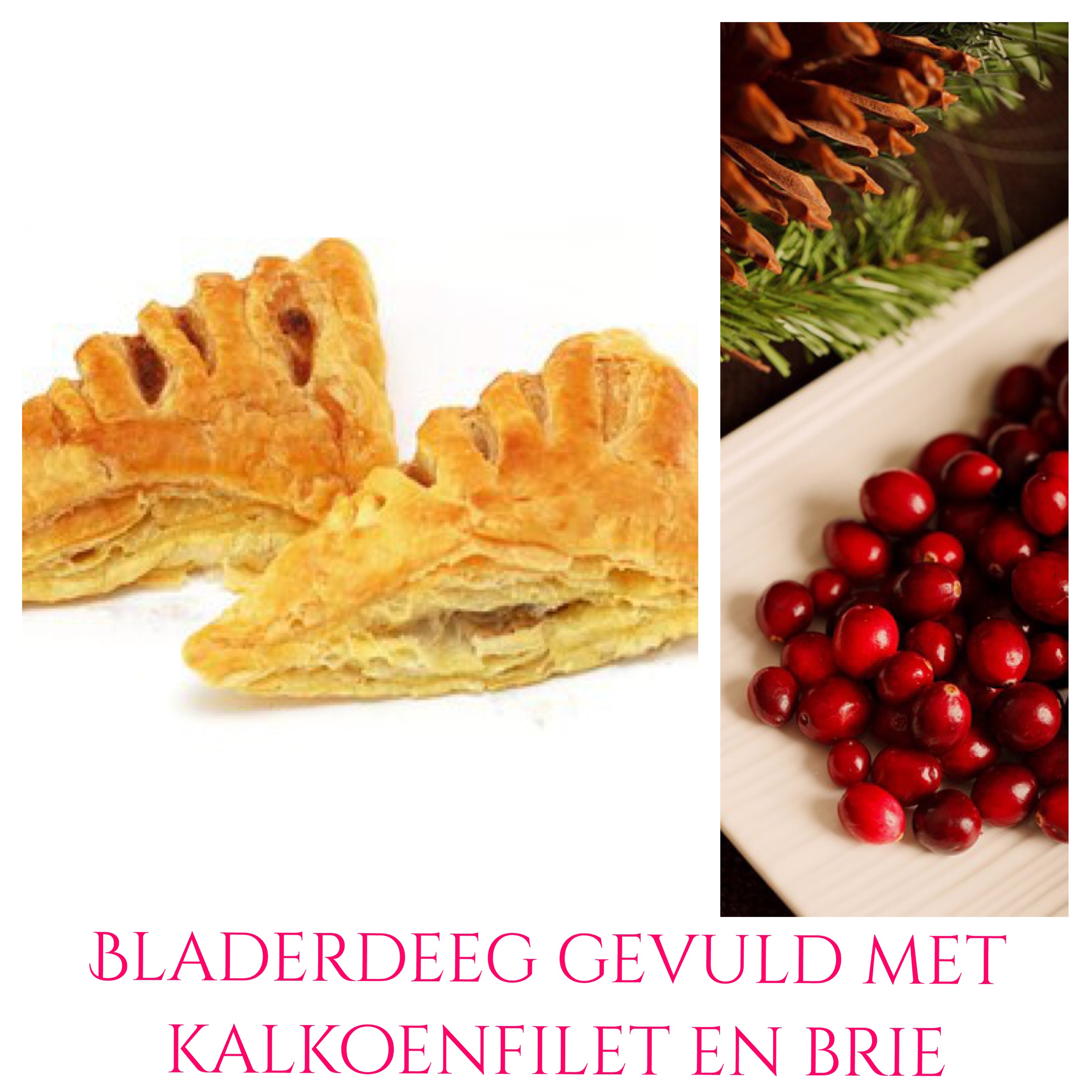 Bladerdeeg gevuld met kalkoenfilet en brie