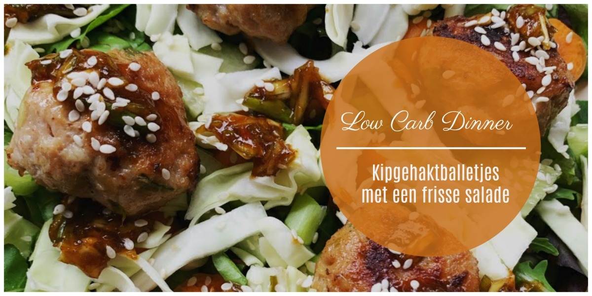 lowcarb meal, Oosterse kipgehaktballetjes met een frisse salade