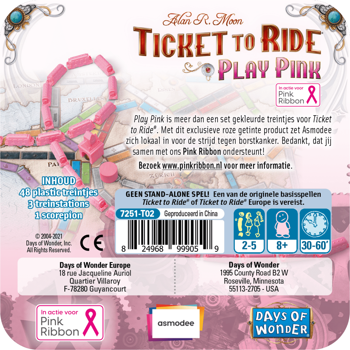  roze uitbreidingsset ticket to ride