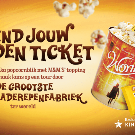 Gouden Ticket in Wonka popcornblik