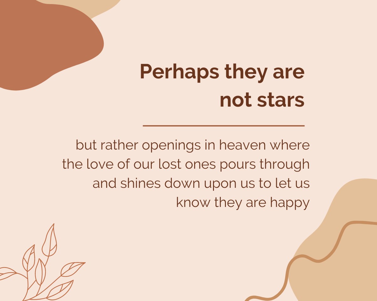 Perhaps they are not stars // Engelse quotes voor rouw en afscheid
