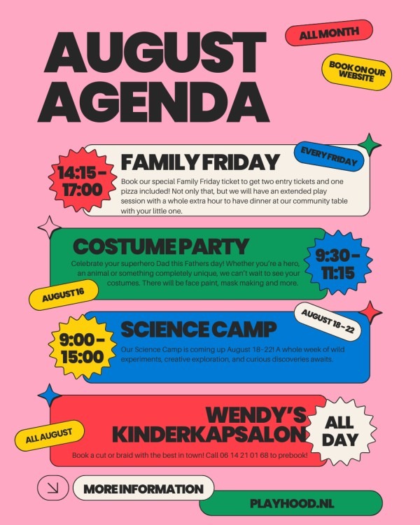 Playhood Amsterdam zomeragenda